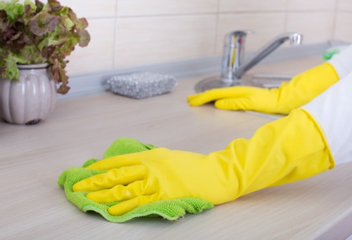 Deep cleaning equipment used on a living room sofa in W5